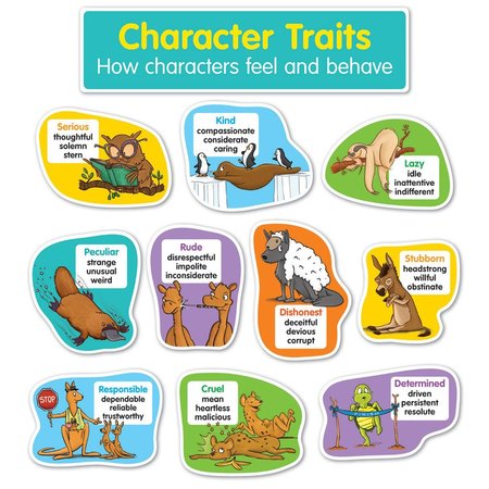 SCHOLASTIC TEACHING RESOURCES Character Traits Bulletin Board Set SC834494